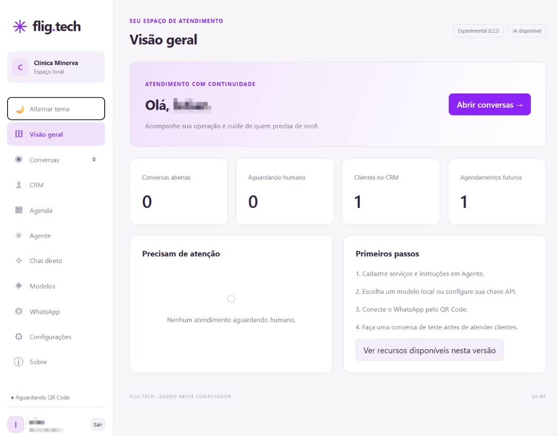 Tela 1 do App Flig.Tech